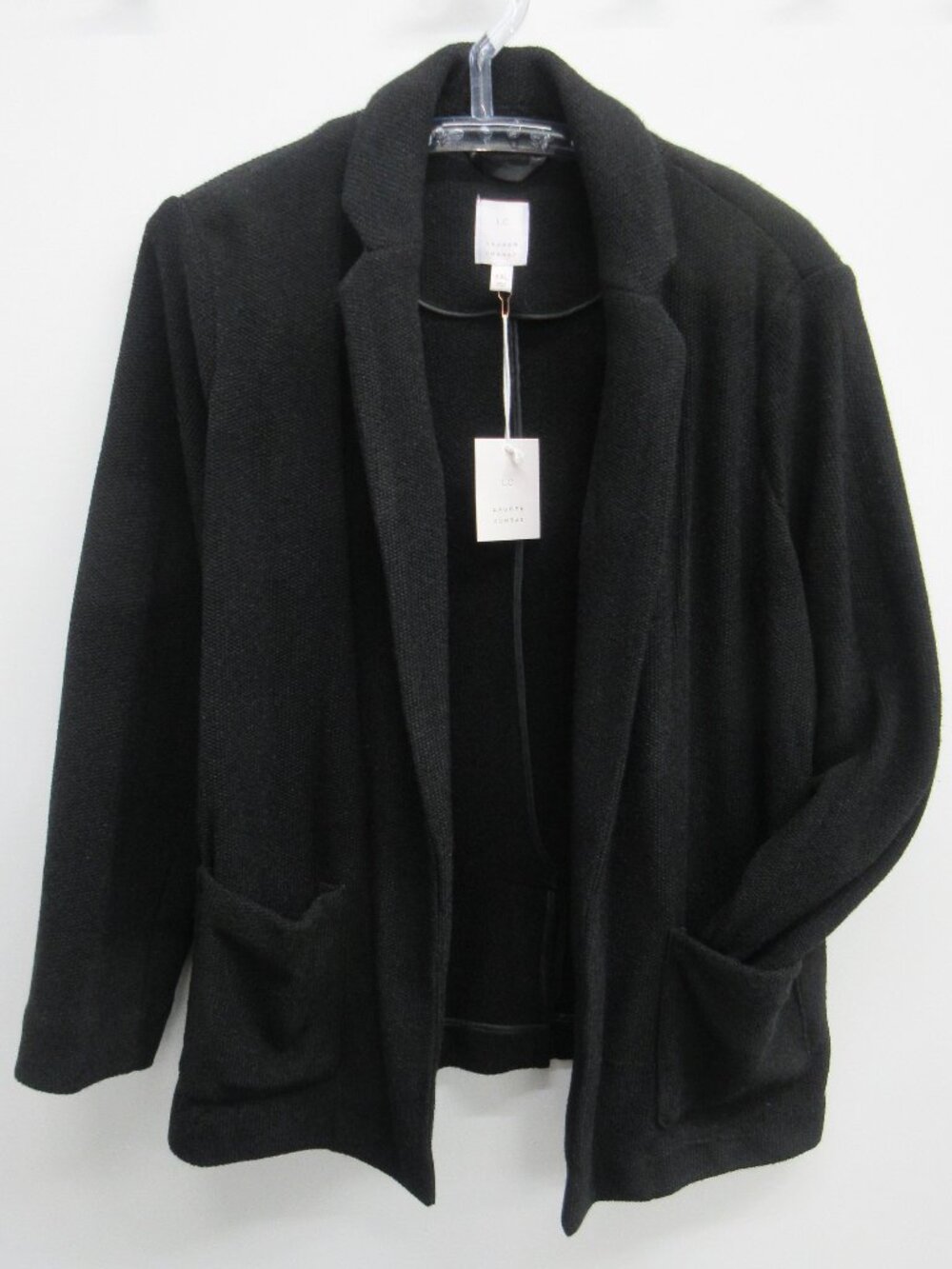 NEW LC LAUREN CONRAD KNIT CARDIGAN COZY BLAZER WOMEN'S XXL BLACK